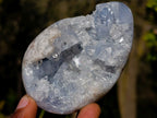 Polished and Natural Blue Celestite Eggs x 6 From Sakoany, Madagascar - Toprock Gemstones and Minerals 