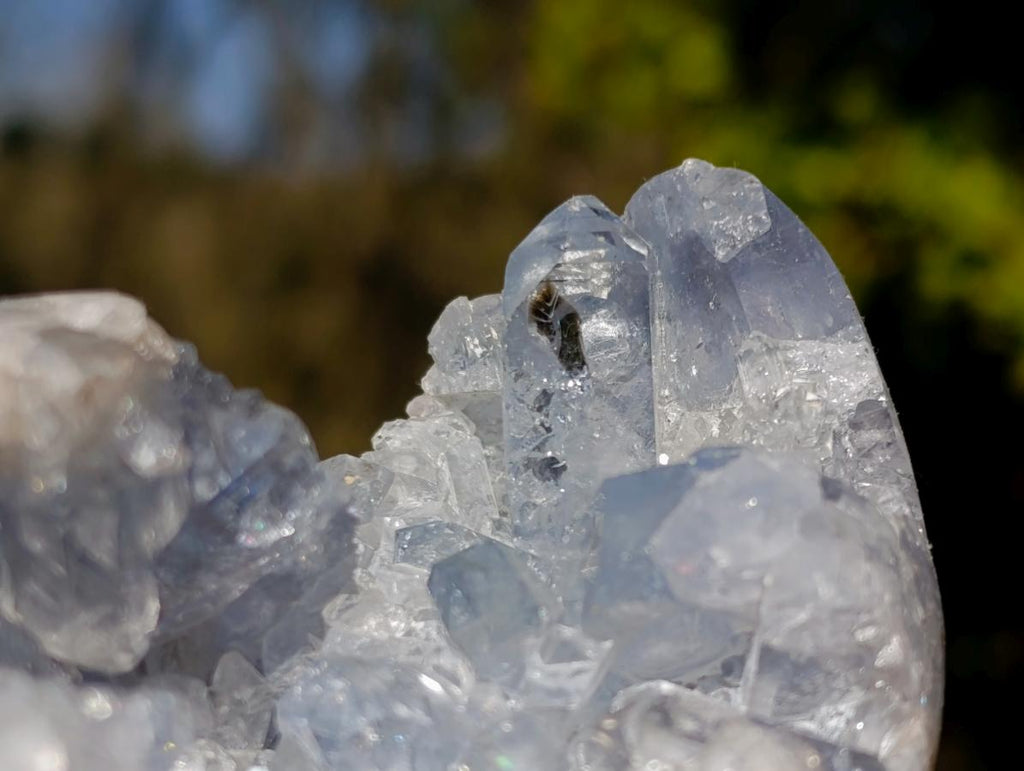 Polished and Natural Blue Celestite Eggs x 6 From Sakoany, Madagascar - Toprock Gemstones and Minerals 