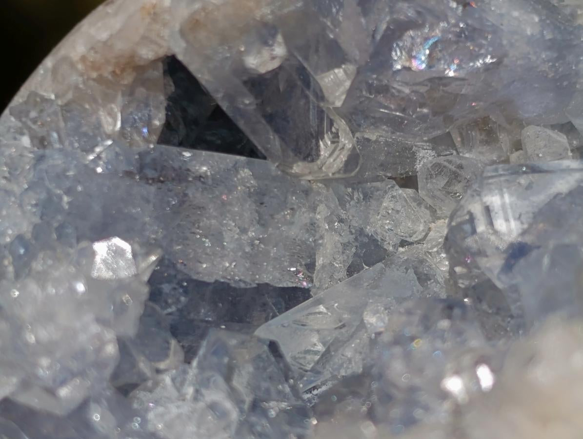 Polished and Natural Blue Celestite Eggs x 6 From Sakoany, Madagascar - Toprock Gemstones and Minerals 
