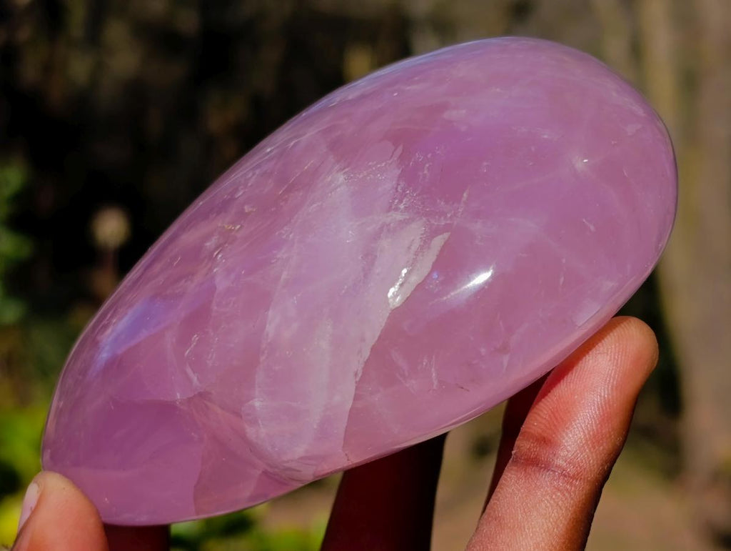 Polished Pink Lavender Gemmy Rose Quartz Hearts x 3 From Madagascar - Toprock Gemstones and Minerals 
