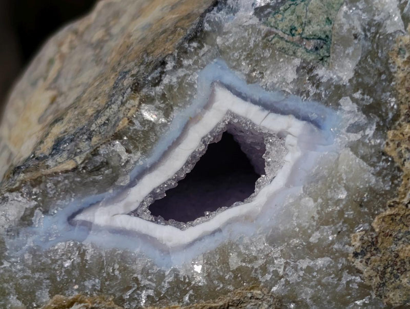 Natural Large Blue Lace Agate Geode Specimens x 3 From Nsanje, Malawi - Toprock Gemstones and Minerals 