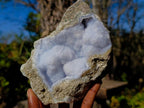 Natural Large Blue Lace Agate Geode Specimens x 3 From Nsanje, Malawi - Toprock Gemstones and Minerals 
