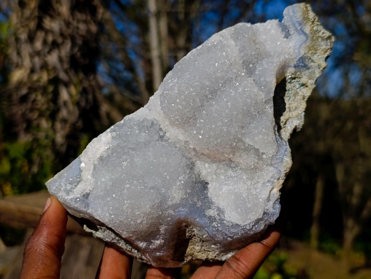 Natural Large Blue Lace Agate Geode Specimens x 3 From Nsanje, Malawi - Toprock Gemstones and Minerals 