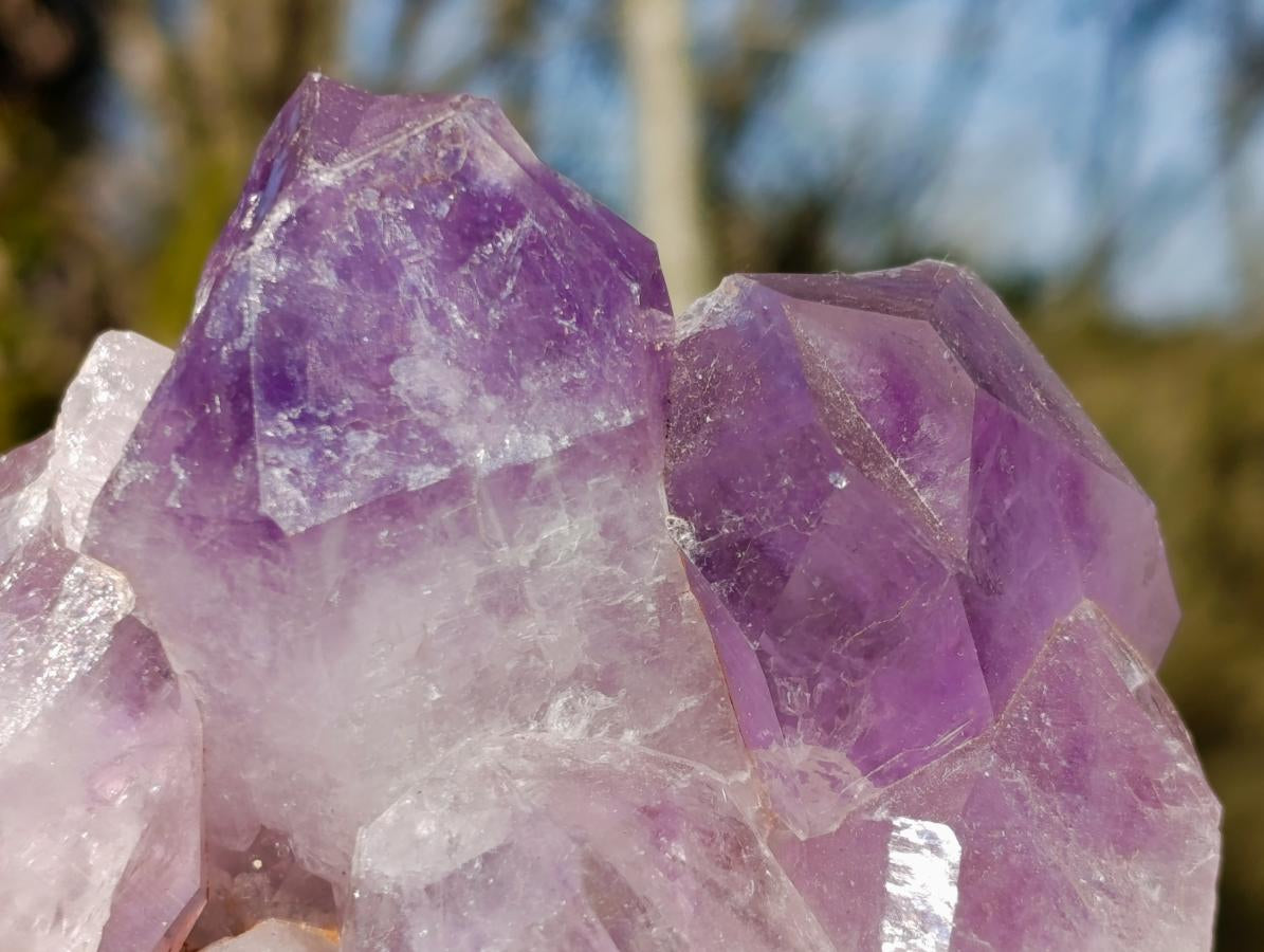 Natural Jacaranda Amethyst Crystal Clusters x 2 From Mumbwa, Zambia - Toprock Gemstones and Minerals 