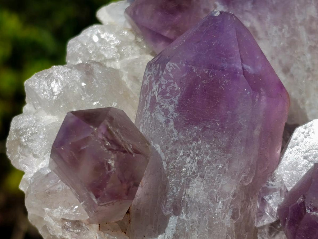 Natural Jacaranda Amethyst Crystal Clusters x 2 From Mumbwa, Zambia - Toprock Gemstones and Minerals 