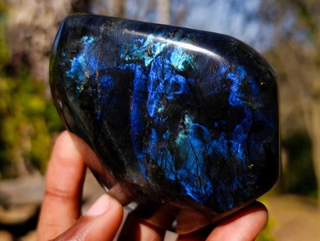 Polished Spectrolite Labradorite Standing Display Pieces x 7 From Madagascar - Toprock Gemstones and Minerals 