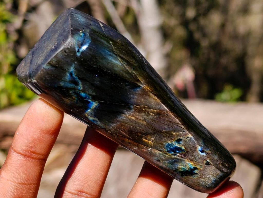 Polished Spectrolite Labradorite Standing Display Pieces x 7 From Madagascar - Toprock Gemstones and Minerals 