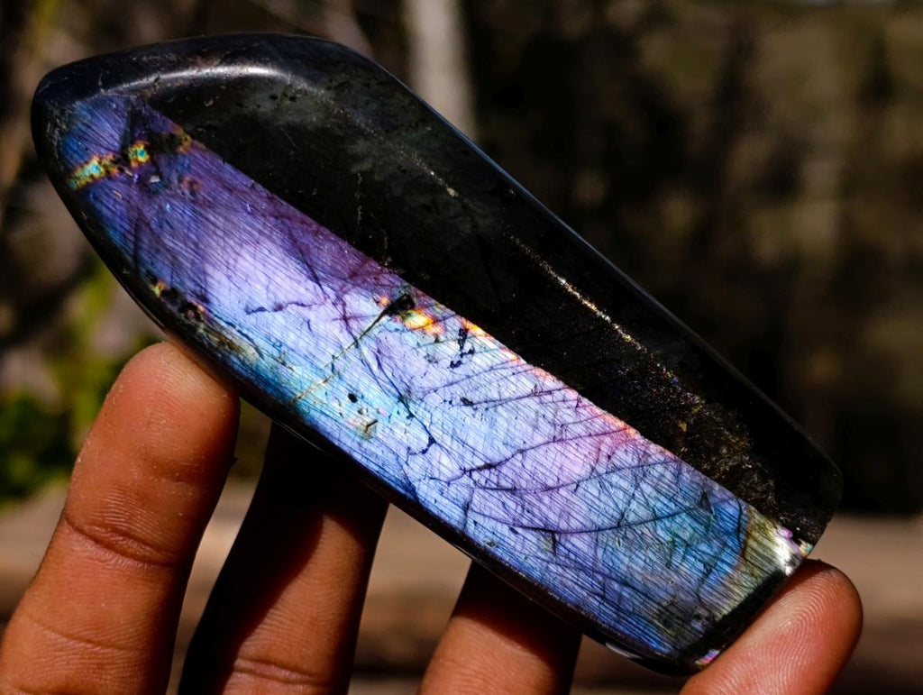 Polished Spectrolite Labradorite Standing Display Pieces x 7 From Madagascar - Toprock Gemstones and Minerals 