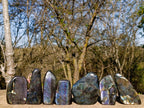 Polished Spectrolite Labradorite Standing Display Pieces x 7 From Madagascar - Toprock Gemstones and Minerals 