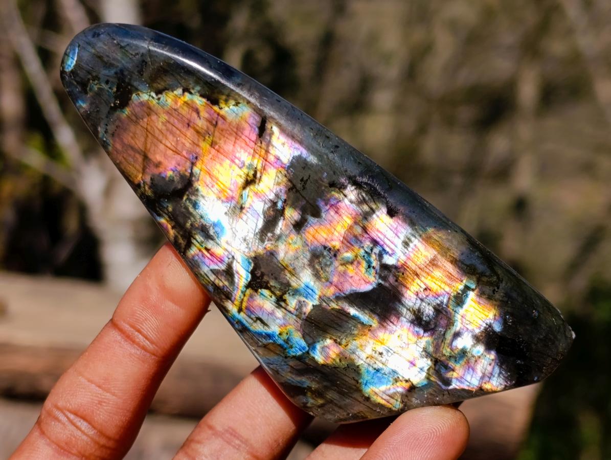 Polished Spectrolite Labradorite Standing Display Pieces x 7 From Madagascar - Toprock Gemstones and Minerals 