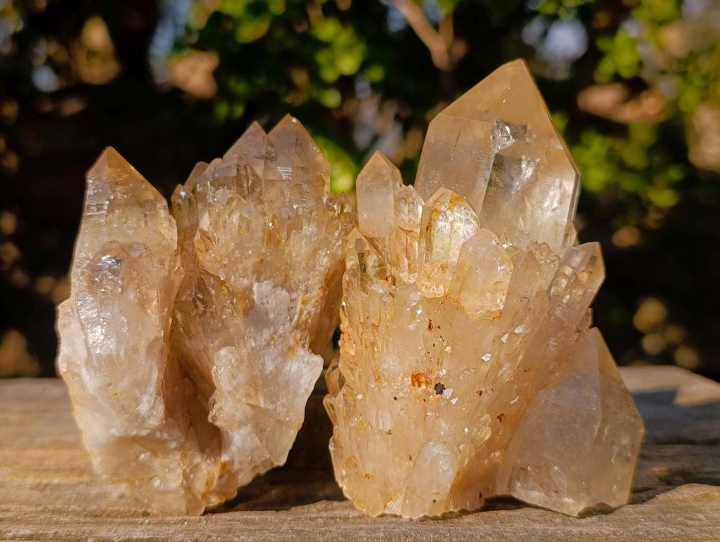 Natural Smokey Luena Clear Citrine Quartz Clusters x 6 From Luena, Congo - Toprock Gemstones and Minerals 