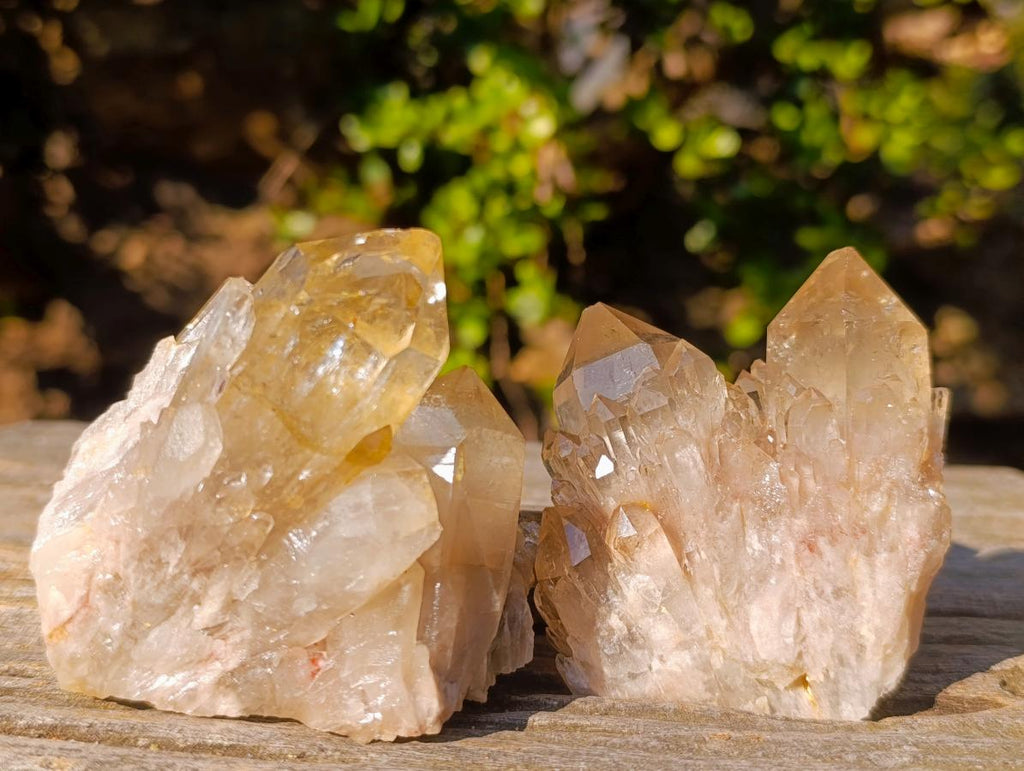 Natural Smokey Luena Clear Citrine Quartz Clusters x 6 From Luena, Congo - Toprock Gemstones and Minerals 