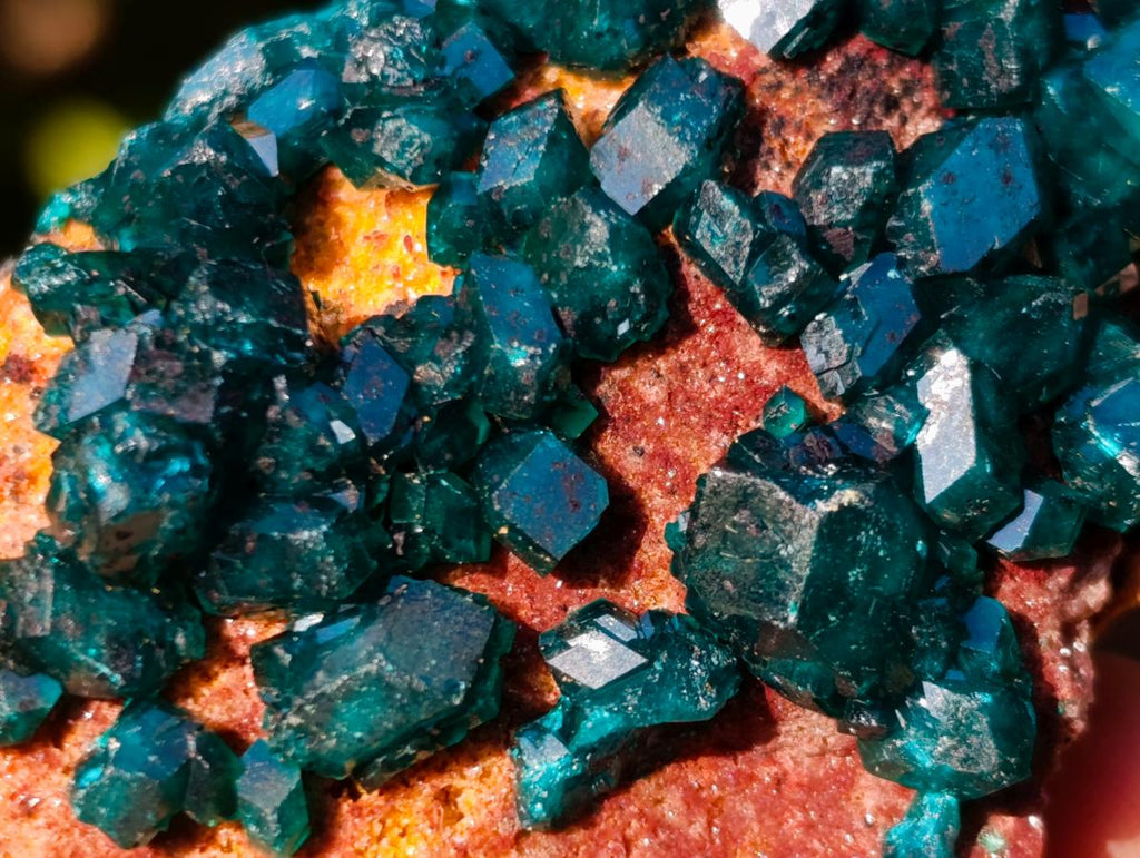 Natural Dioptase on Dolomite Specimens x 6 From Mashamba East Mine, Congo - Toprock Gemstones and Minerals 