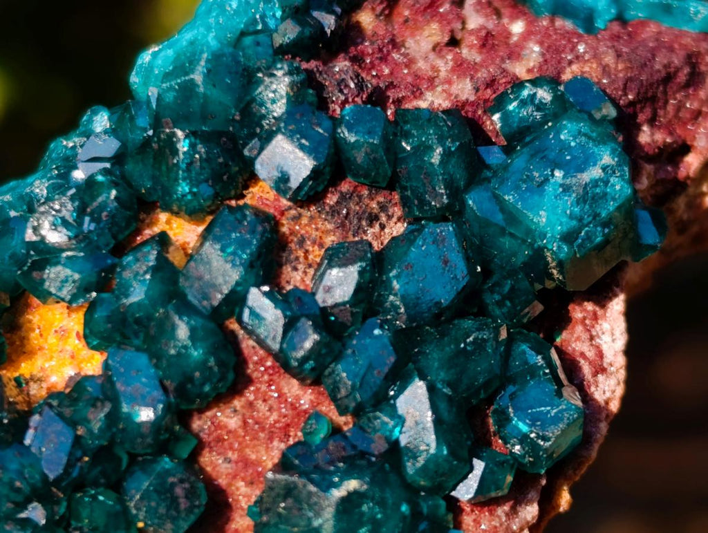 Natural Dioptase on Dolomite Specimens x 6 From Mashamba East Mine, Congo - Toprock Gemstones and Minerals 