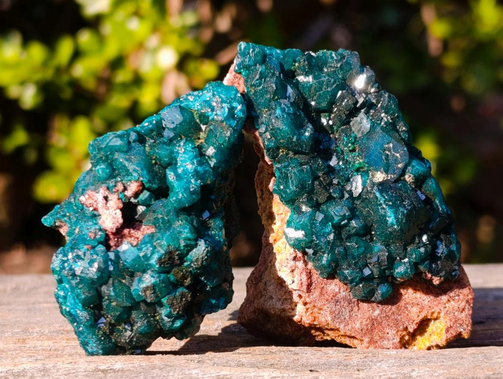 Natural Dioptase on Dolomite Specimens x 6 From Mashamba East Mine, Congo - Toprock Gemstones and Minerals 