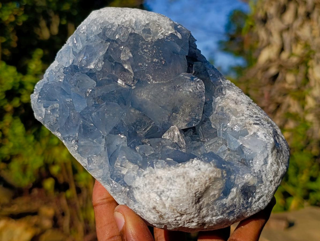 Natural Blue Celestite Specimens x 2 From Sakoany, Madagascar - Toprock Gemstones and Minerals 