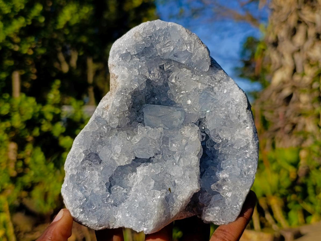 Natural Blue Celestite Specimens x 2 From Sakoany, Madagascar - Toprock Gemstones and Minerals 