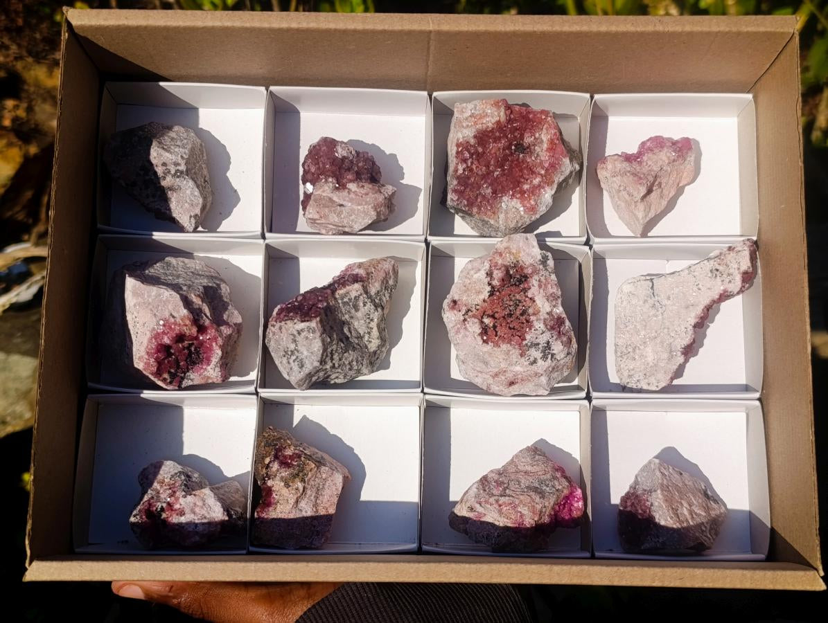 Natural Spherocobaltite Specimens x 12 From Musonoi Mine, Congo - Toprock Gemstones and Minerals 