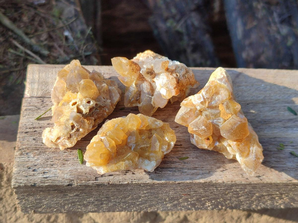 Natural Mini Golden Limonite Quartz Clusters x 70 From Solwezi, Zambia - Toprock Gemstones and Minerals 
