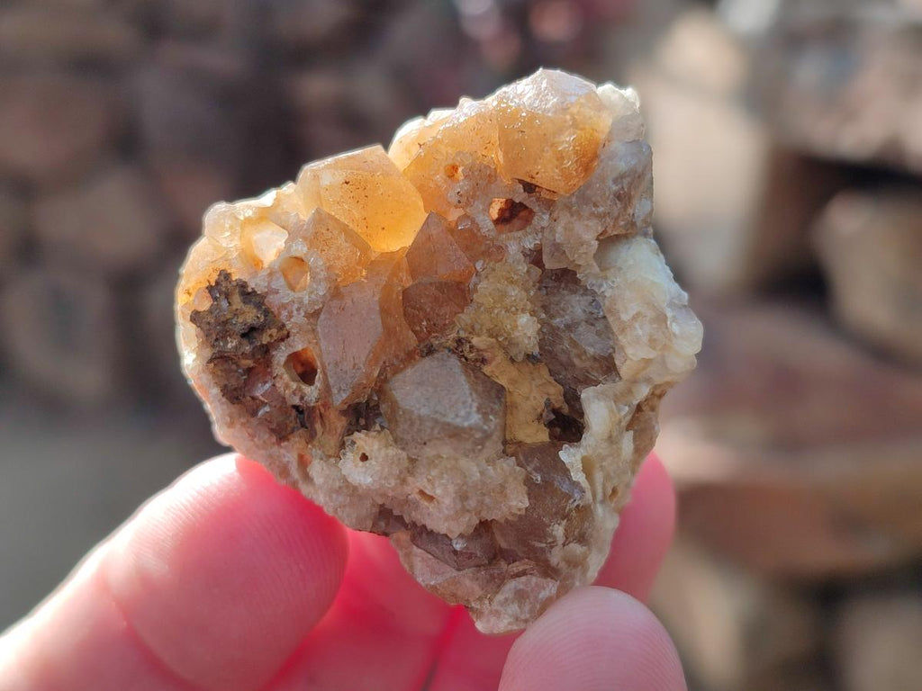 Natural Mini Golden Limonite Quartz Clusters x 70 From Solwezi, Zambia - Toprock Gemstones and Minerals 