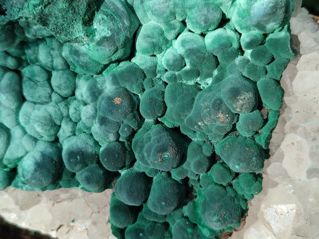 Natural Large Ball Malachite Specimen with Quartz on Dolomite x 1 From Mindingi Mine, Kambove, Congo - Toprock Gemstones and Minerals 