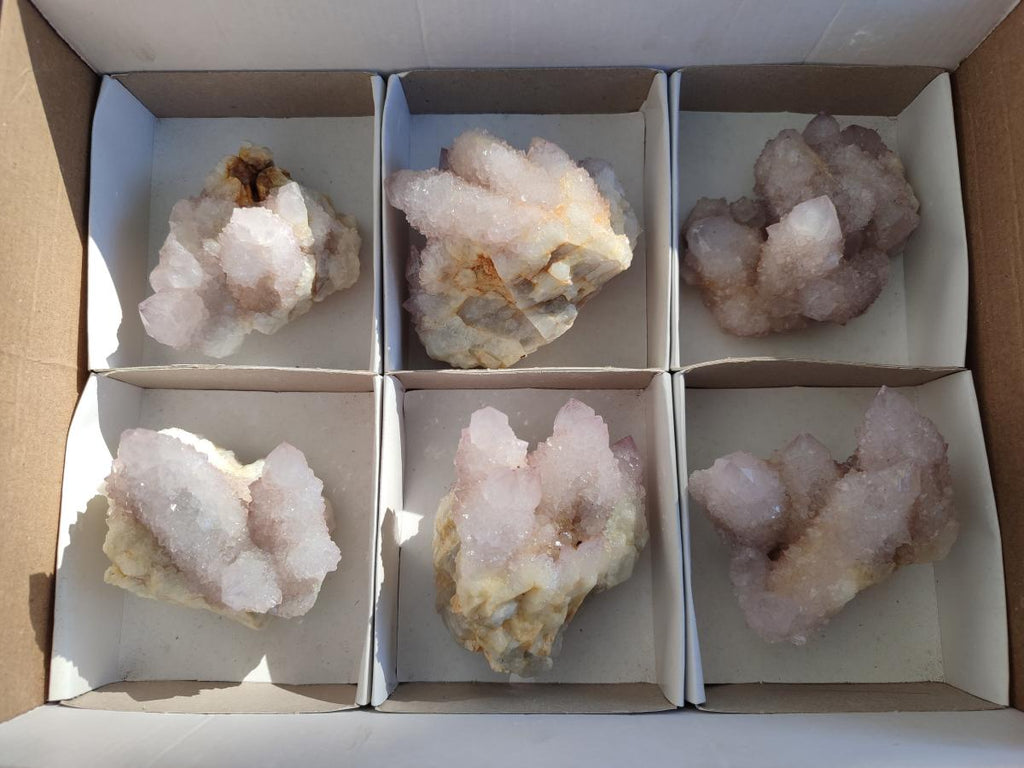 Natural Lilac Spirit Amethyst Clusters x 6 From Boekenhouthoek, South Africa - Toprock Gemstones and Minerals 
