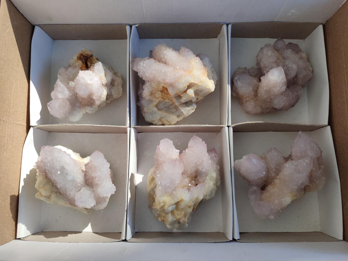 Natural Lilac Spirit Amethyst Clusters x 6 From Boekenhouthoek, South Africa - Toprock Gemstones and Minerals 