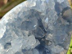 Polished and Natural Blue Celestite Eggs x 2 From Sakoany, Madagascar - Toprock Gemstones and Minerals 