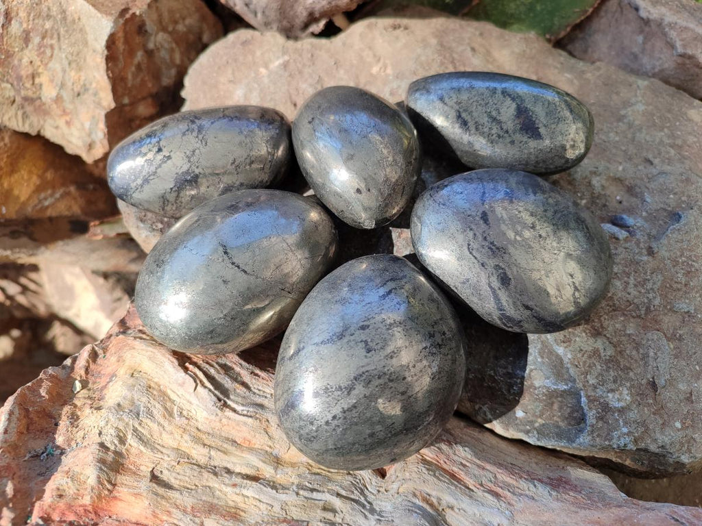Polished Basalt Pharaoh Stone Free Forms x 6 From Iron Duke Mine, Zimbabwe - Toprock Gemstones and Minerals 
