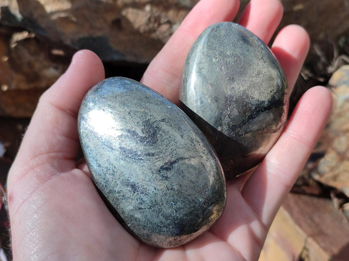 Polished Basalt Pharaoh Stone Free Forms x 6 From Iron Duke Mine, Zimbabwe - Toprock Gemstones and Minerals 
