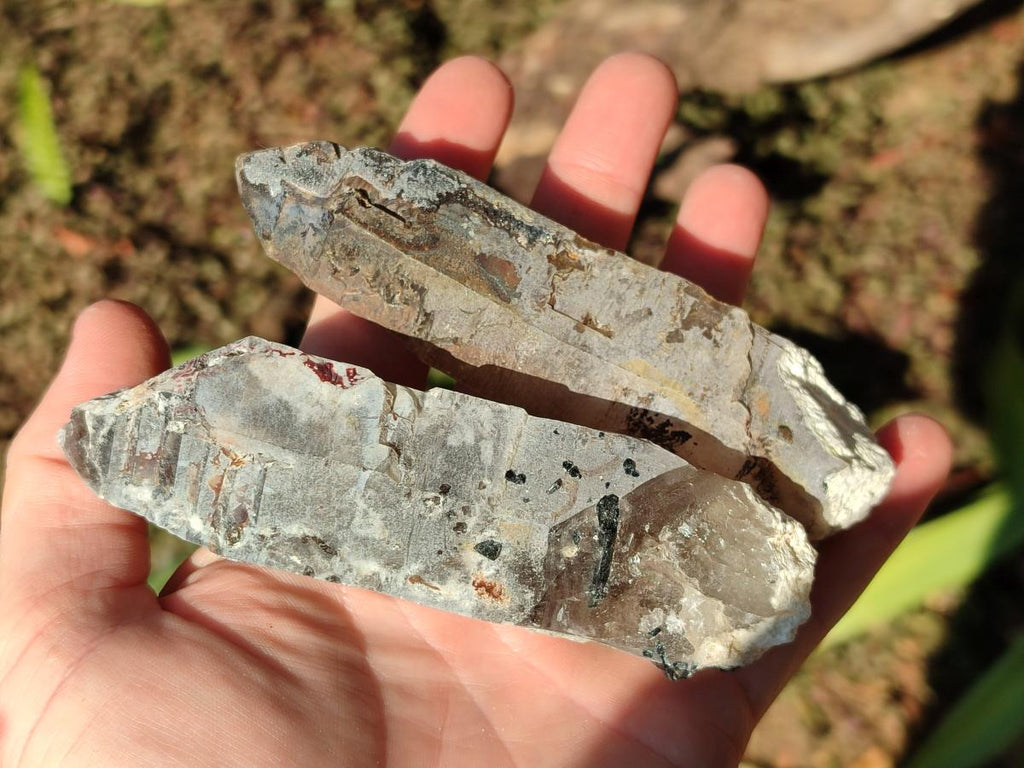 Natural Smokey Quartz Crystals with Associated Minerals x 12 From Erongo, Namibia - Toprock Gemstones and Minerals 