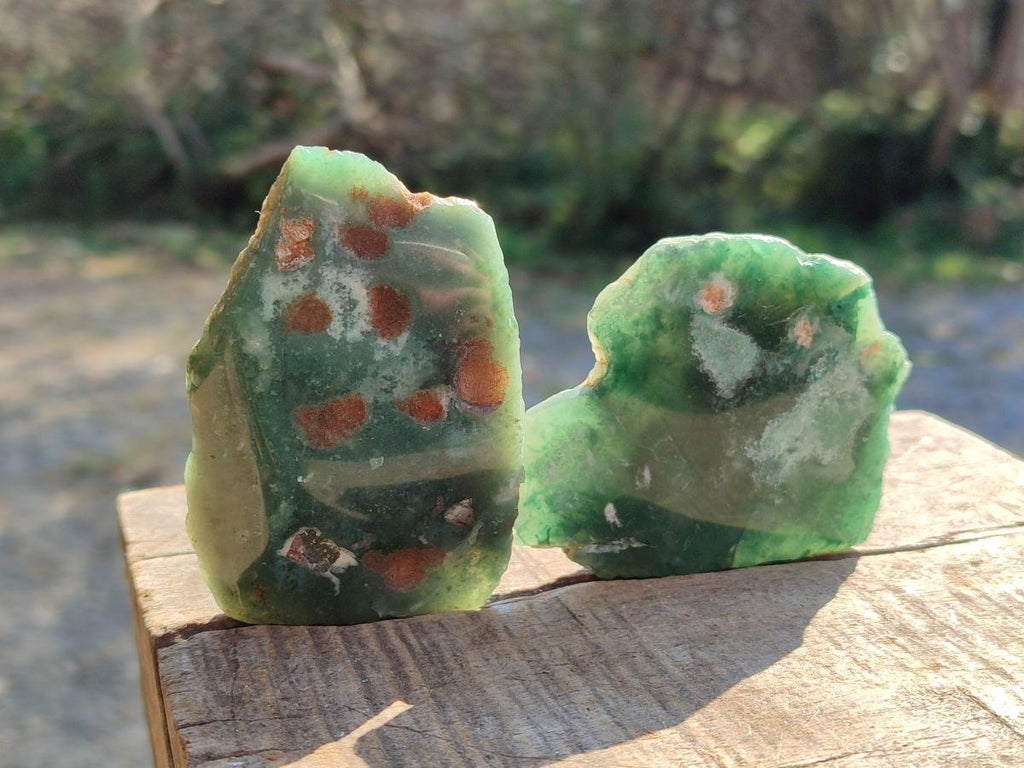 Polished One Side Mtorolite Chrysoprase Slices x 24 From Mutorashanga, Zimbabwe - Toprock Gemstones and Minerals 