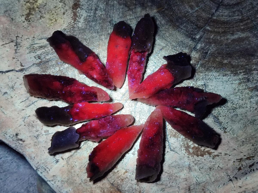 Natural Drusy Quartz Coated "Cock Spur" Calcite Crystals x 60 From Albert's Mountain, Lesotho - Toprock Gemstones and Minerals 