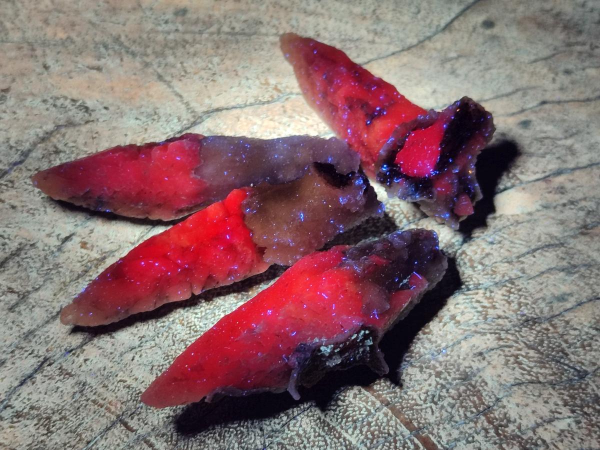 Natural Drusy Quartz Coated "Cock Spur" Calcite Crystals x 60 From Albert's Mountain, Lesotho - Toprock Gemstones and Minerals 