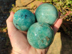 Polished Amazonite Spheres x 4 From Madagascar - Toprock Gemstones and Minerals 