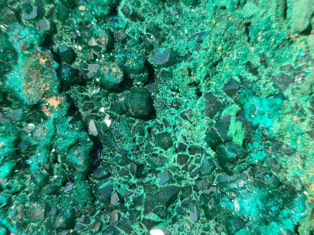 Natural Large Cabinet Size Dioptase on Dolomite Specimen with Malachite x 1 From Likasi, Congo - Toprock Gemstones and Minerals 