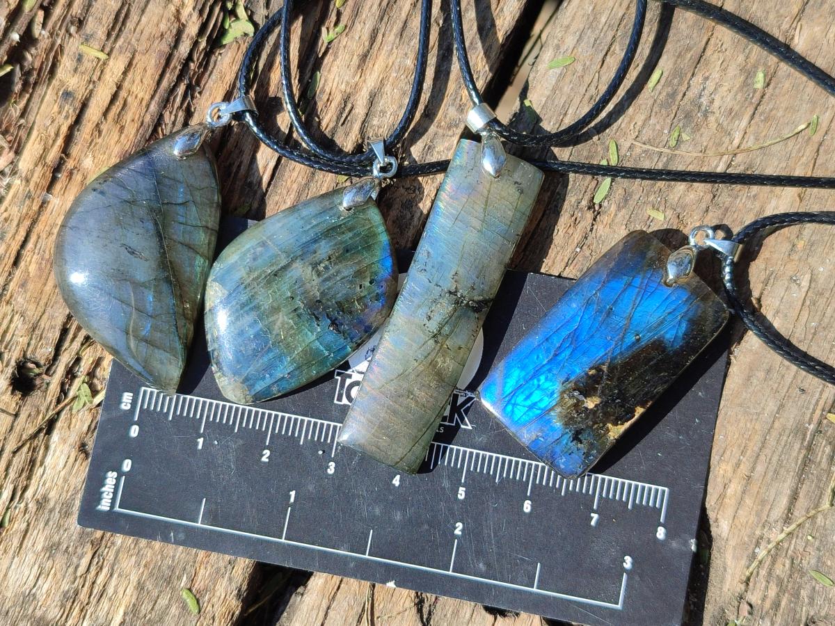 Hand Made Labradorite Necklaces x 12 From Madagascar - Toprock Gemstones and Minerals 