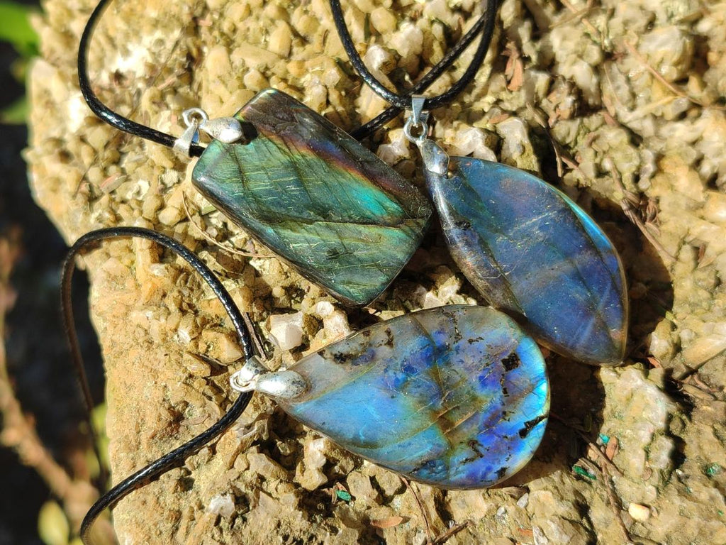 Hand Made Labradorite Necklaces x 12 From Madagascar - Toprock Gemstones and Minerals 