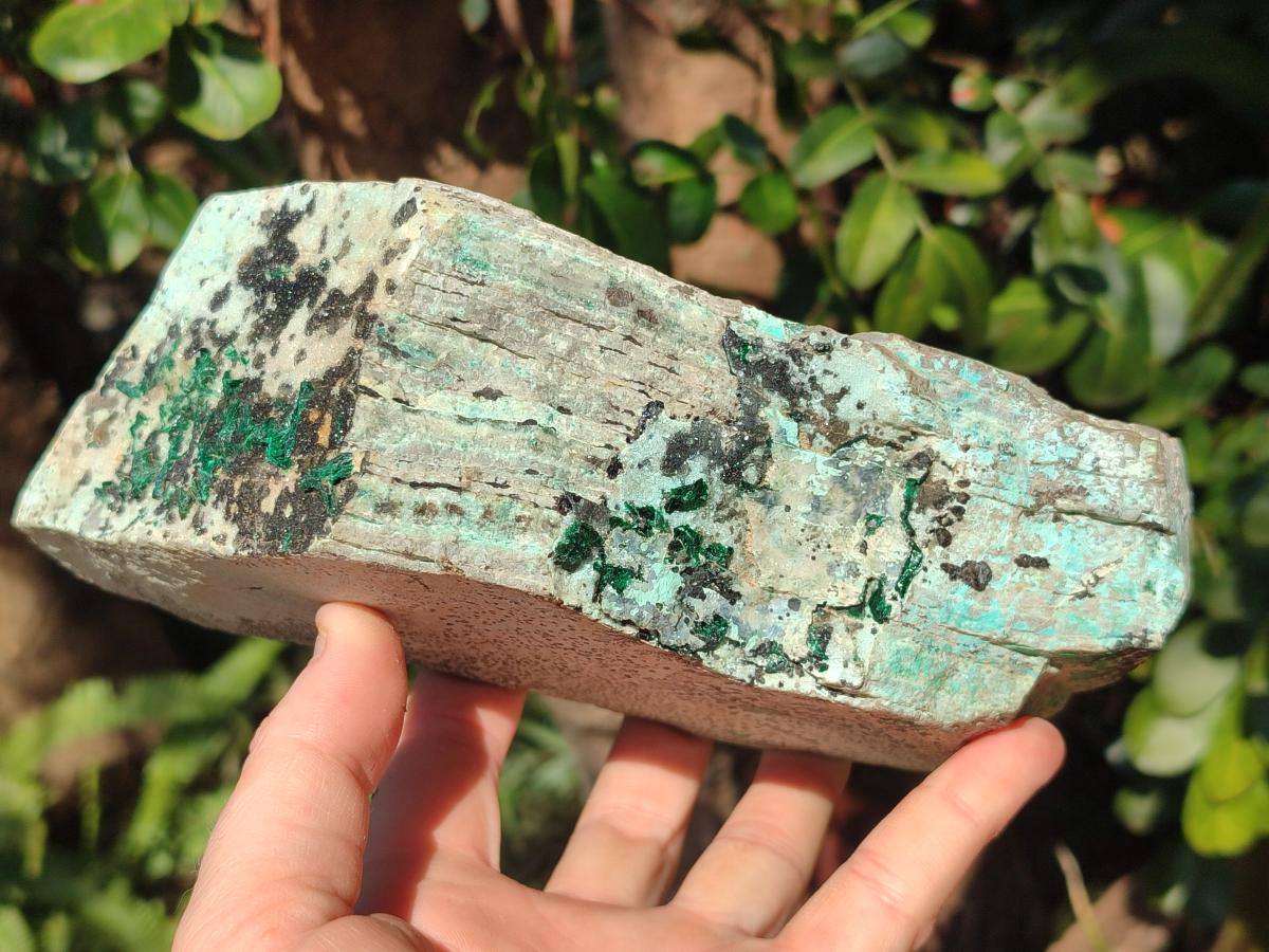 Natural Large Drusy Coated Chrysocolla Specimen with Dendrites and Malachite x 1 From Lupoto Mine, Congo - Toprock Gemstones and Minerals 
