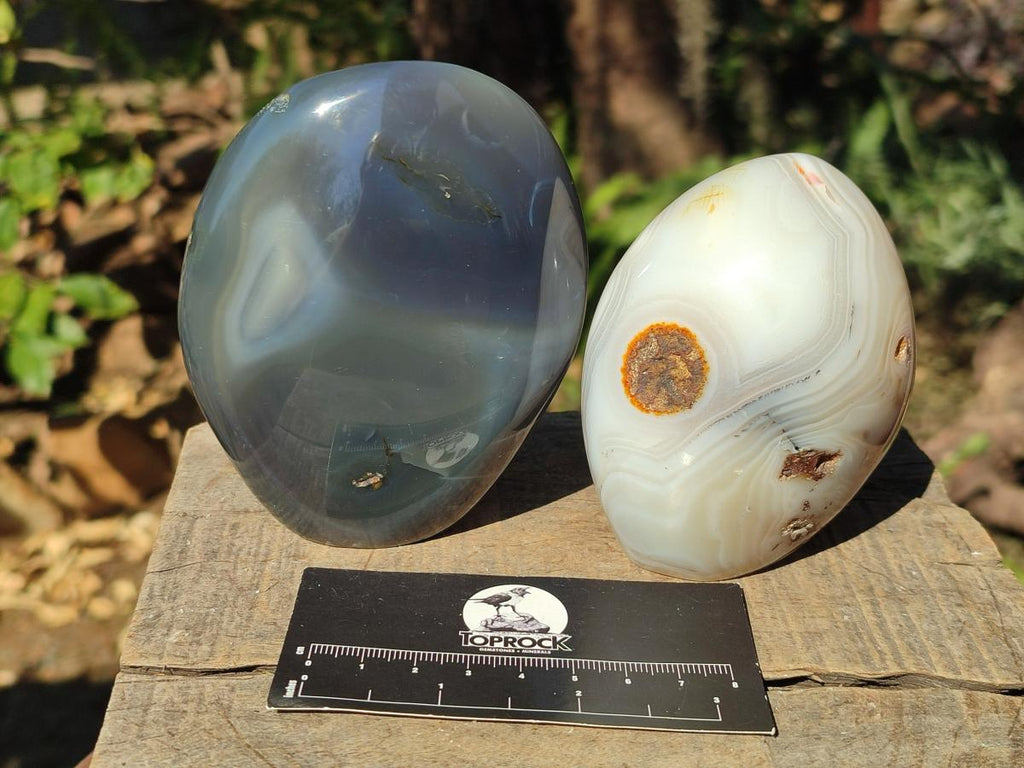 Polished Mixed Agate Standing Display Pieces x 4 From Madagascar - Toprock Gemstones and Minerals 