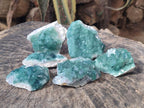 Natural Green Cubic Fluorite Specimens x 6 From Mandrosonoro, Madagascar - Toprock Gemstones and Minerals 
