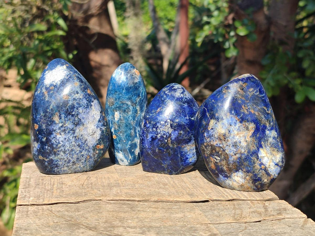 Polished Dumortierite Standing Display Pieces x 6 From Madagascar - Toprock Gemstones and Minerals 