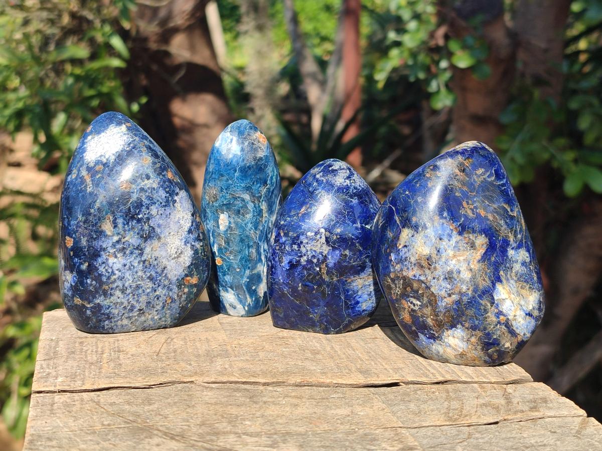 Polished Dumortierite Standing Display Pieces x 6 From Madagascar - Toprock Gemstones and Minerals 