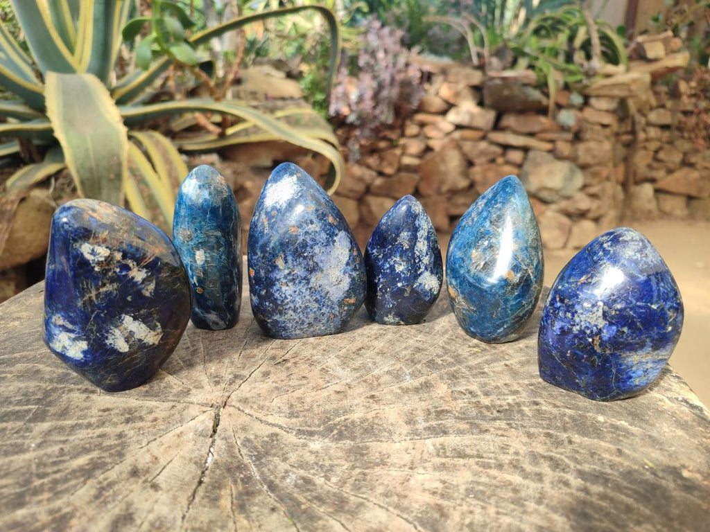 Polished Dumortierite Standing Display Pieces x 6 From Madagascar - Toprock Gemstones and Minerals 