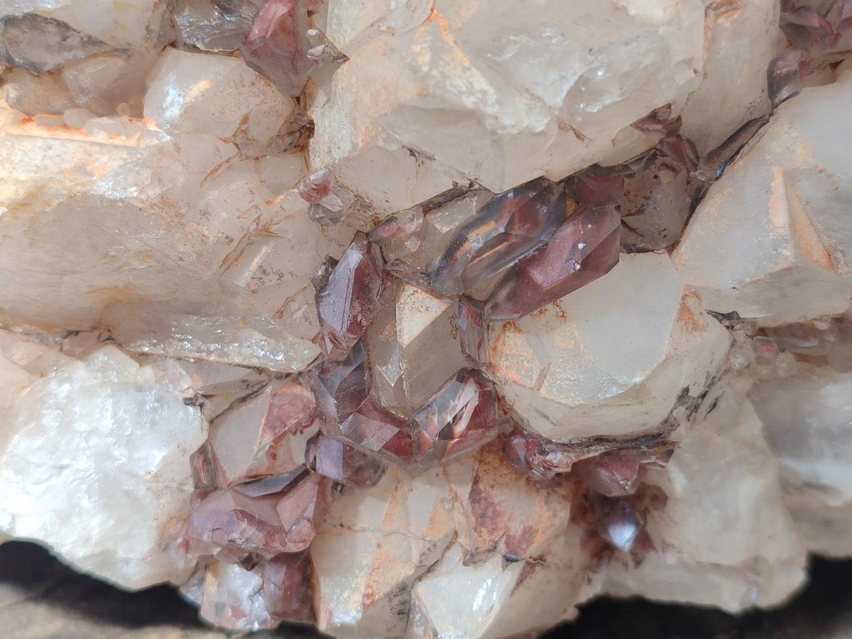 Natural XXL Red Hematoid and White Quartz Crystal Cluster x 1 From Orange River, South Africa - Toprock Gemstones and Minerals 