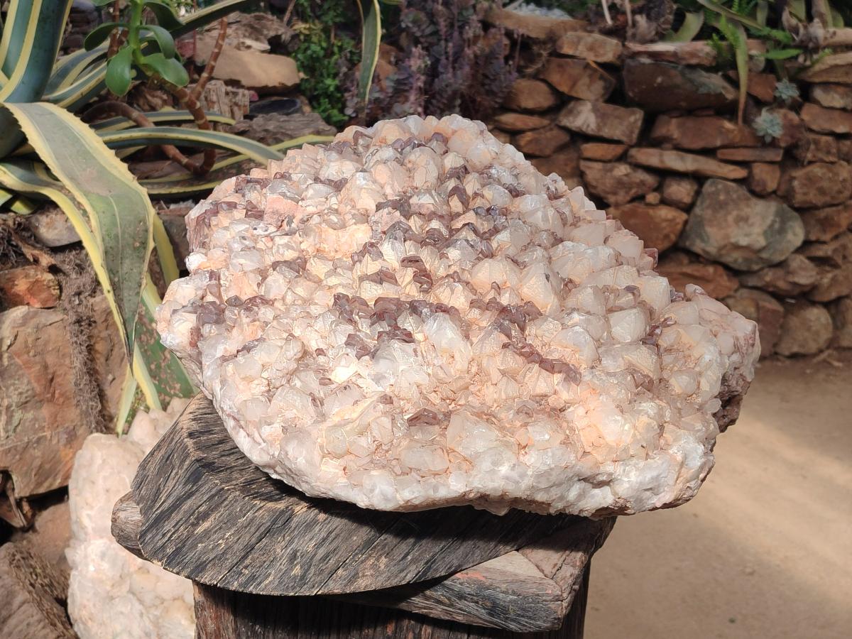 Natural XXL Red Hematoid and White Quartz Crystal Cluster x 1 From Orange River, South Africa - Toprock Gemstones and Minerals 