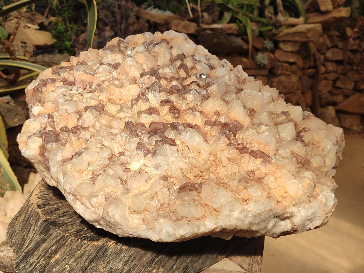 Natural XXL Red Hematoid and White Quartz Crystal Cluster x 1 From Orange River, South Africa - Toprock Gemstones and Minerals 