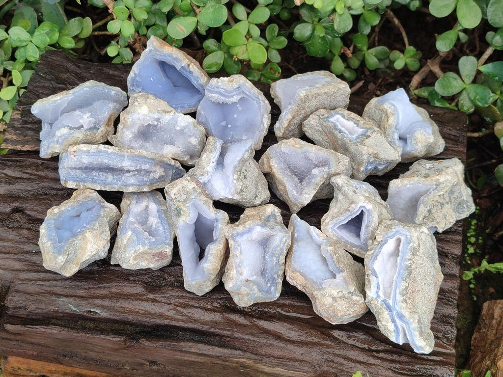 Natural Blue Lace Agate Geode Specimens x 29 From Nsanje, Malawi - Toprock Gemstones and Minerals 