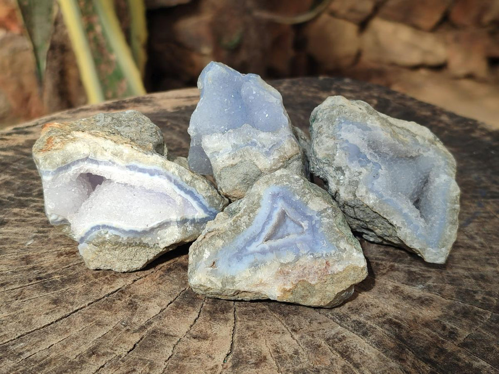 Natural Blue Lace Agate Geode Specimens x 29 From Nsanje, Malawi - Toprock Gemstones and Minerals 