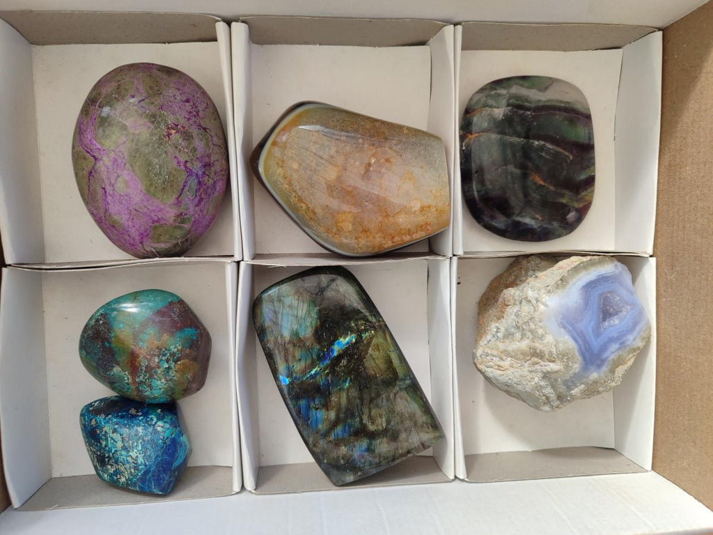 Polished and Natural Multi Mineral Specimens x 7 From Southern Africa - Toprock Gemstones and Minerals 